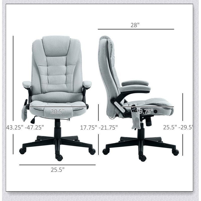 Fauteuil de bureau massant à dossier haut inclinable pour la maison et le bureau, soulageant les maux de dos et améliorant le confort.