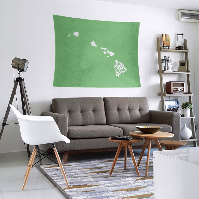 Tapisserie murale à la maison en hawaii doux, H 51 po x l 60 po, Vert