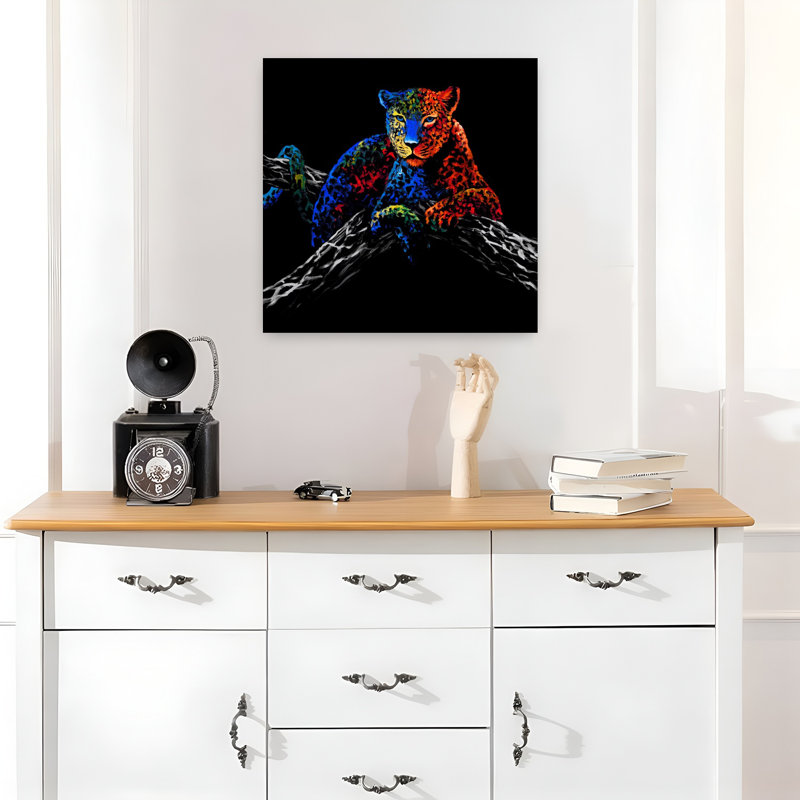 Art contemporain de la faune guépard, H 18 po x l 18 po