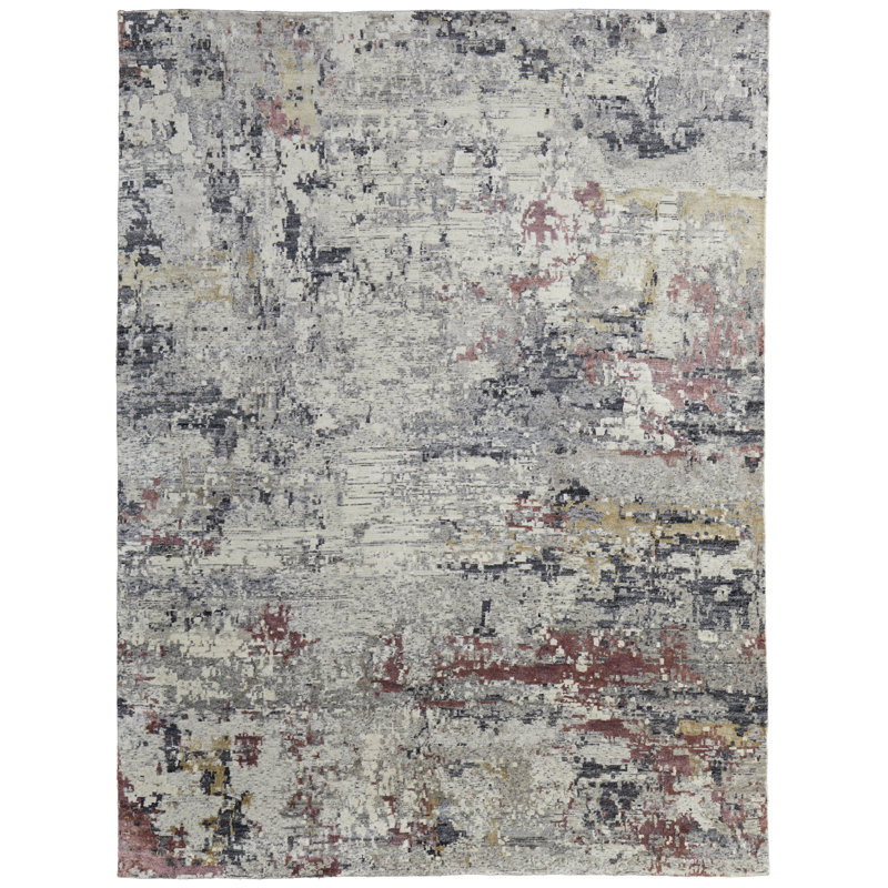 Tapis gris Teyvon, Rectangulaire 3 pi x 5 pi