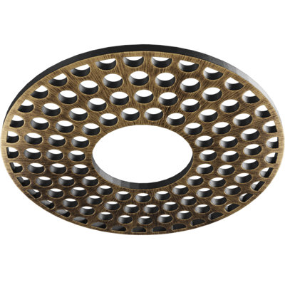 16"OD x 5 3/4"ID x 1/2"P Fink Architectural Grade PVC Pierced Ceiling Medallion, Antiqued Brass