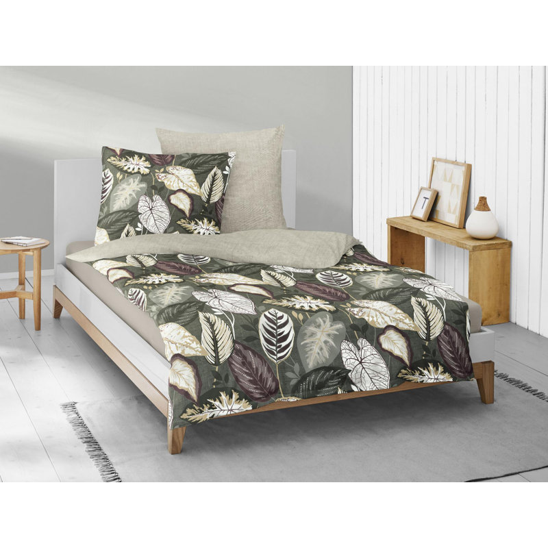 Crown-K 8402 Mako Satin Duvet Cover Set, 155 x 200cm - 1 Pillowcase ( 80 x 80cm), Multicolor