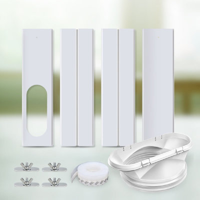Air Conditioner Window Ventilation Kit A, 4PCS 10X(17-55 Inch) - 5 & 6 Inch - Clear Adhesive Strip