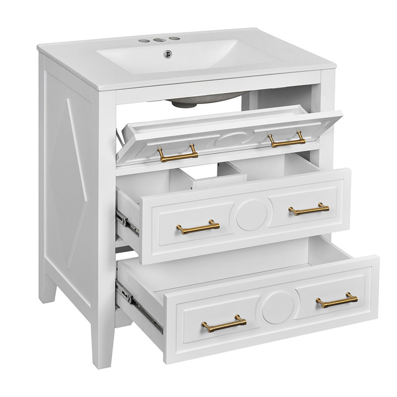 Ensemble de meuble-lavabo simple avec 3 tiroirs