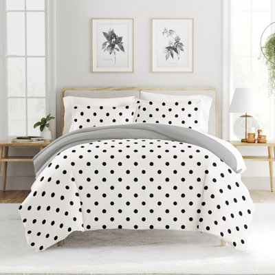 Polka Dots Reversible Duvet Cover Set