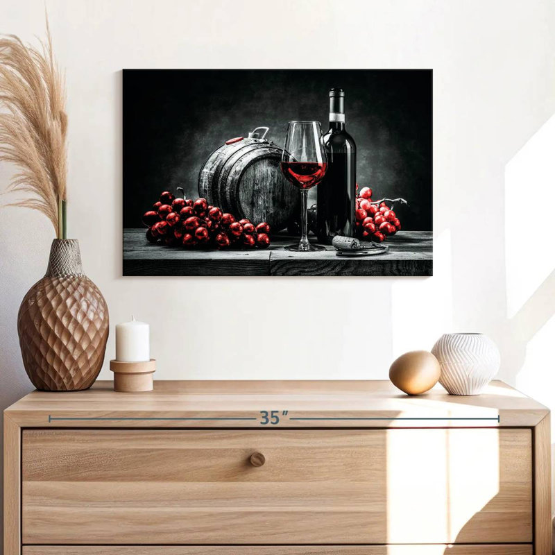Yarlin Wine And Grapes Red Pop, 8" H x 12" W