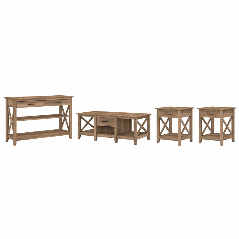 Katia 4 - Piece Living Room Table Set, Reclaimed Pine