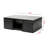 Coffee Table 4 cube shaped ottomans with dark brown faux leather lids, 16.97" H, 47.61" W, 31.13" D