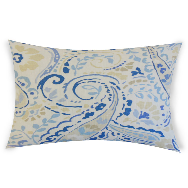  Housse de coussin rectangulaire et insert, Bleu, 12 po x 24 po