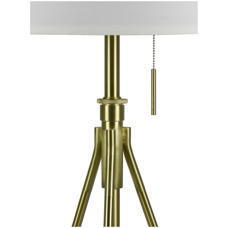 Lampe de table à trépied réglable 32-37 "H - Or brossé