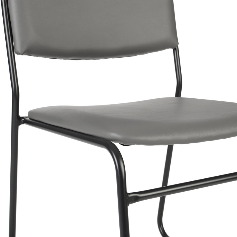 Chaise empilable à haute densité Nickl, Noir, Vinyle gris