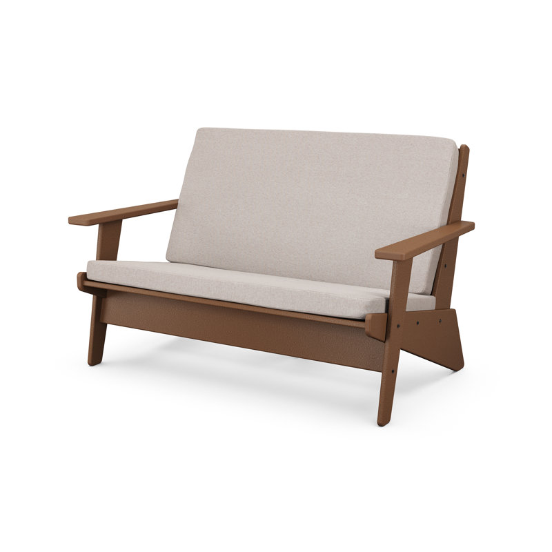 Riviera Modern Lounge Loveseat, Dune, Cream