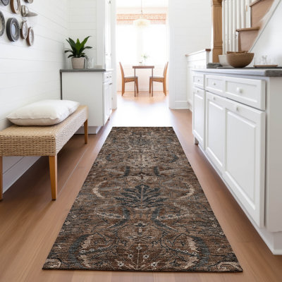 Premium Machine Washable Jamestown AMF1082 Damask Rug