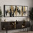 Black Gold Abstract Design Art - Pictures Extra Large Framed Canvas Print Wall Art-1079581784-1079581782