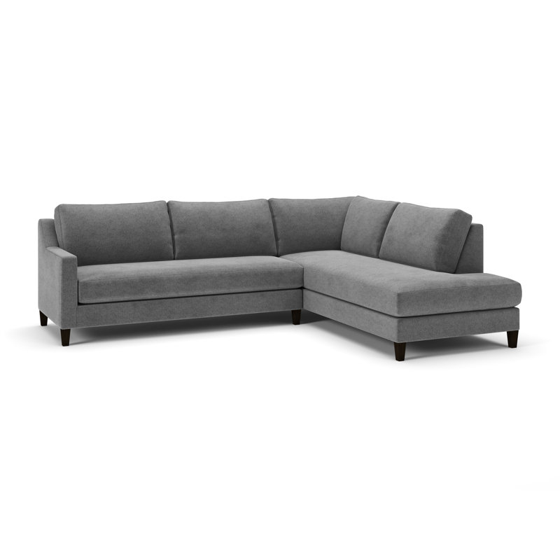 Baker 2-PC Upholstered Sectional, Zuma Charcoal, Right Hand Facing