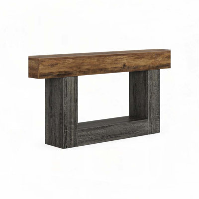 63"Farmhouse 2-Tier Console Table with U-Shaped Base