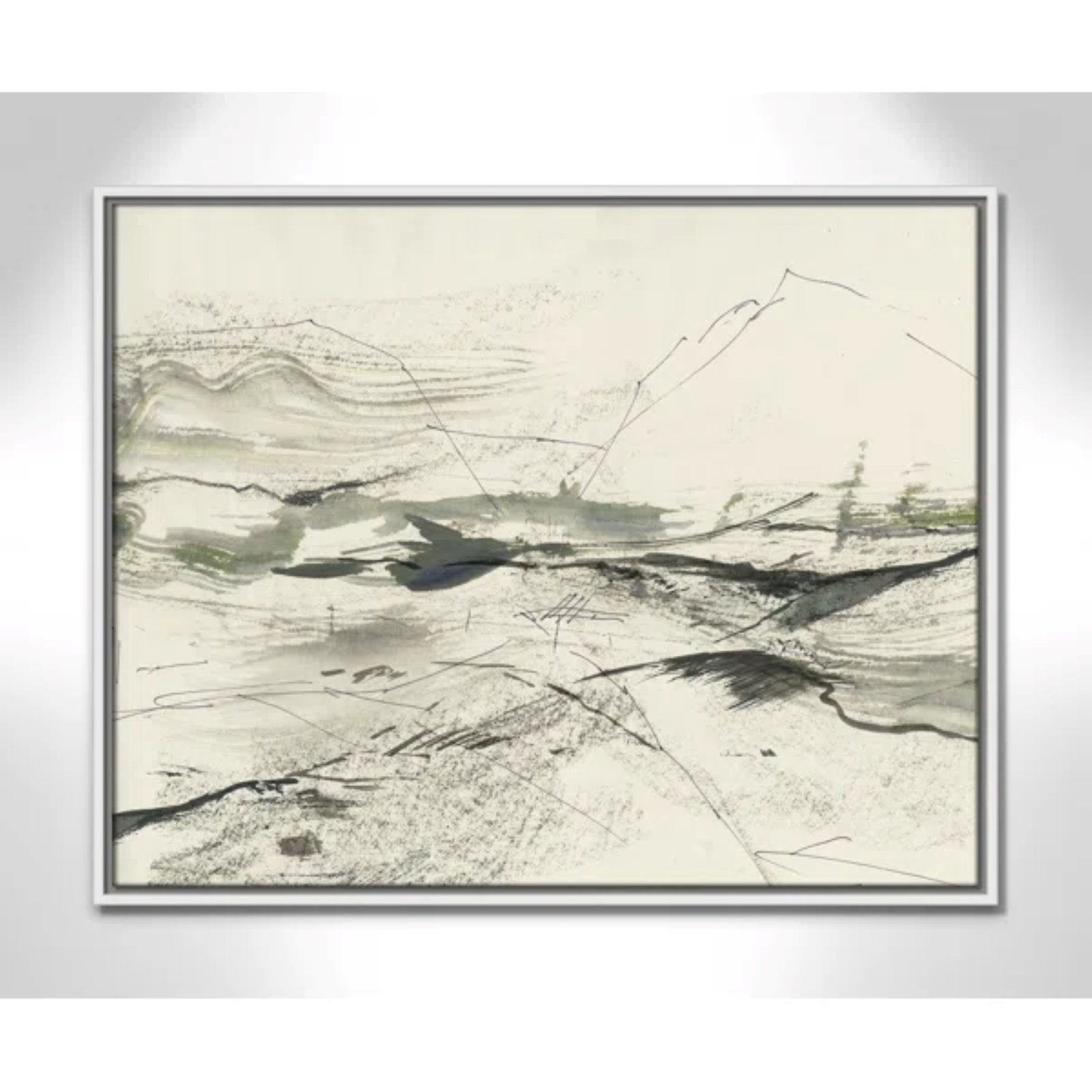 Green Sketches Print by PI Studio, 23.5" H x 29.5" W x 2" D, White Floater Framed, No Mat