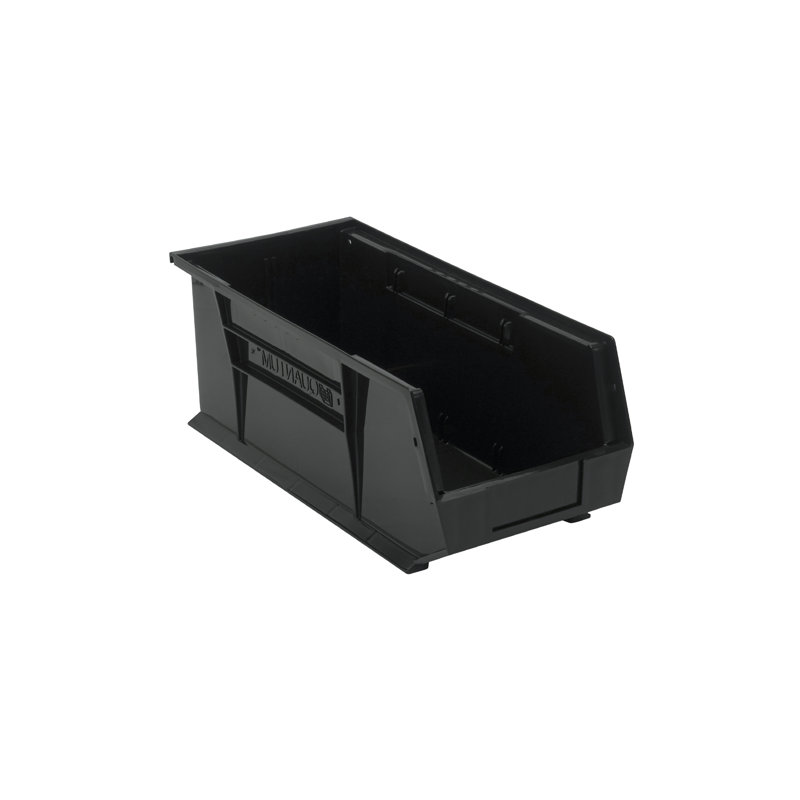  QUS248BR - Ensemble de 6 bacs de rangement en plastique recyclé ultra empilables et suspendus L 18 po x l 9 po x H 7 po