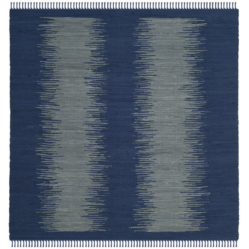 Cayman Hand Woven Cotton Abstract Rug, Square 6'