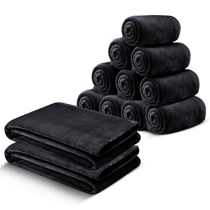 Plush Mink Fleece Blanket – Ultra-Soft, Lightweight Throw For All Seasons, Black, 230cm x 270cm