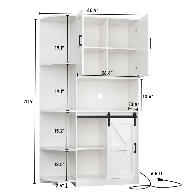 Lashawndra 70.9'' Kitchen Pantry, White