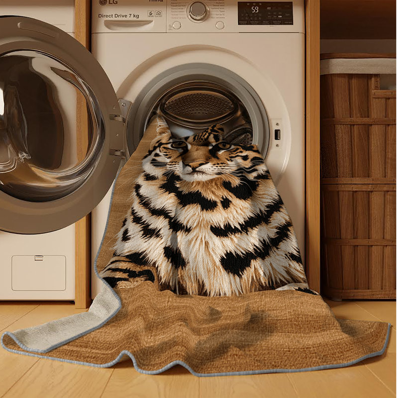 Washable Chausie Cats Area Rug, Round 4'