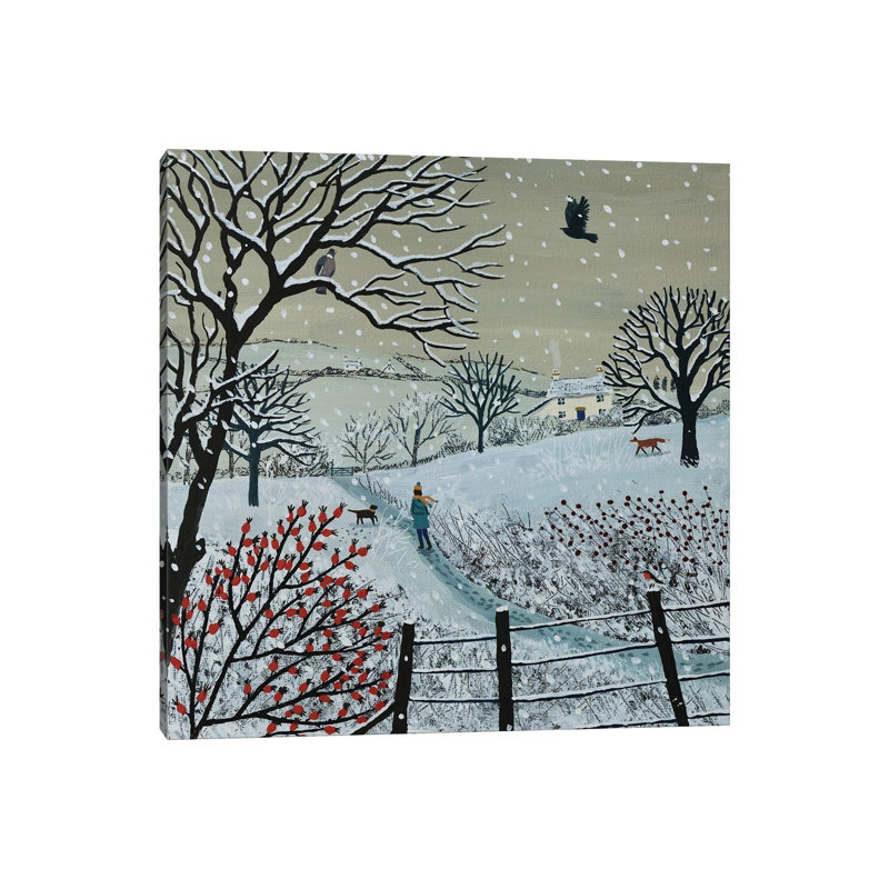 A Snowy Walk by Jo Grundy - Wrapped Canvas Print, 45.72 cm H x 45.72 cm W x 1.91 cm D