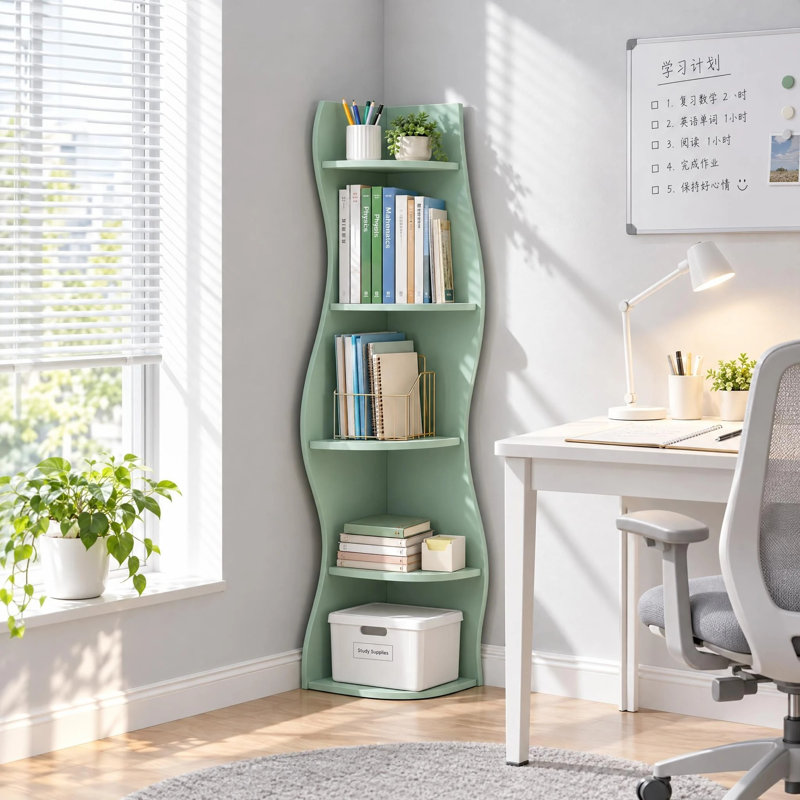 Présentoir de rangement à 5 niveaux pour tablettes de salon, chambre à coucher, cuisine et bureau à domicile, Vert