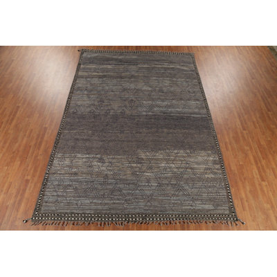 All-Over Trellis Wool Moroccan Abstract Area Rug 9x13