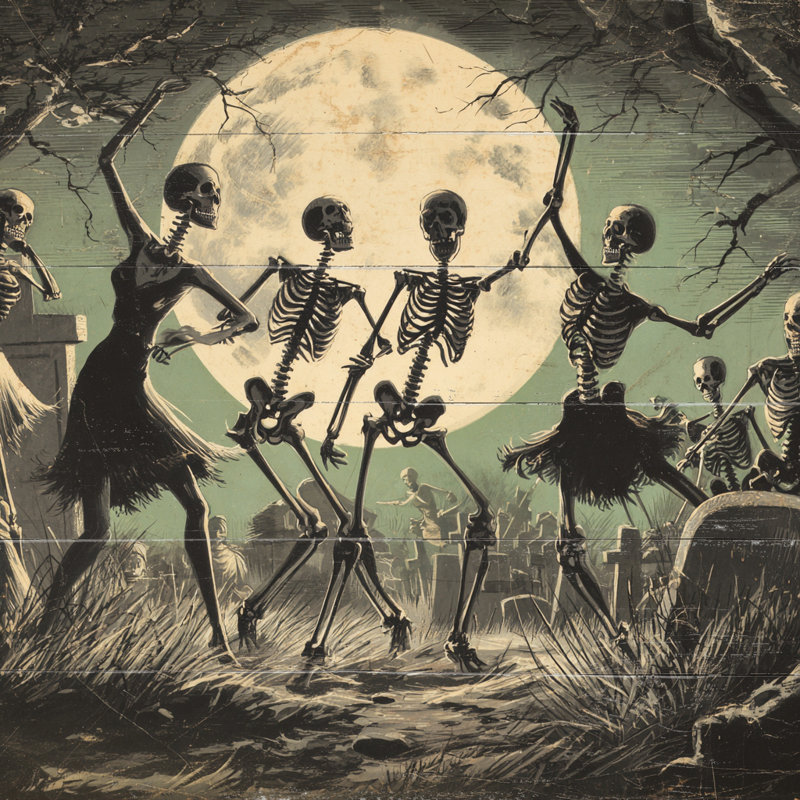 «Spooky Night Manor», art mural sur toile tendue, H 12 po x l 12 po