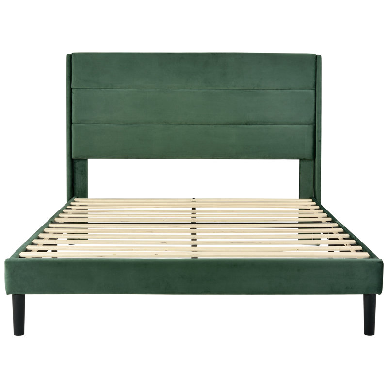 Nakasi Upholstered Bed, European Double (140 x 200cm), Green