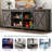 70" Farmhouse Sliding Barn Door TV Stand for TVs Up to 80" TVs, Entertainment Center Console Table with Adjustable Shevles-874423860-874423863