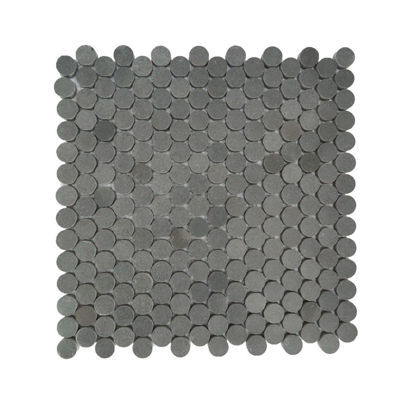 Dark Grey Basalt Penny Round Mosaic
