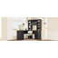 Bureau d'ordinateur en L avec 2 armoires et 2 tiroirs, 11 tablettes ouvertes, avec prise de courant, pour bureau, salon et bureau-1029879514