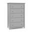 Commode 5 tiroirs Kenton (gris galet) - Certifié GREENGUARD Gold, commode pour chambre d'enfant, comprend un système de tiroirs verrouillables