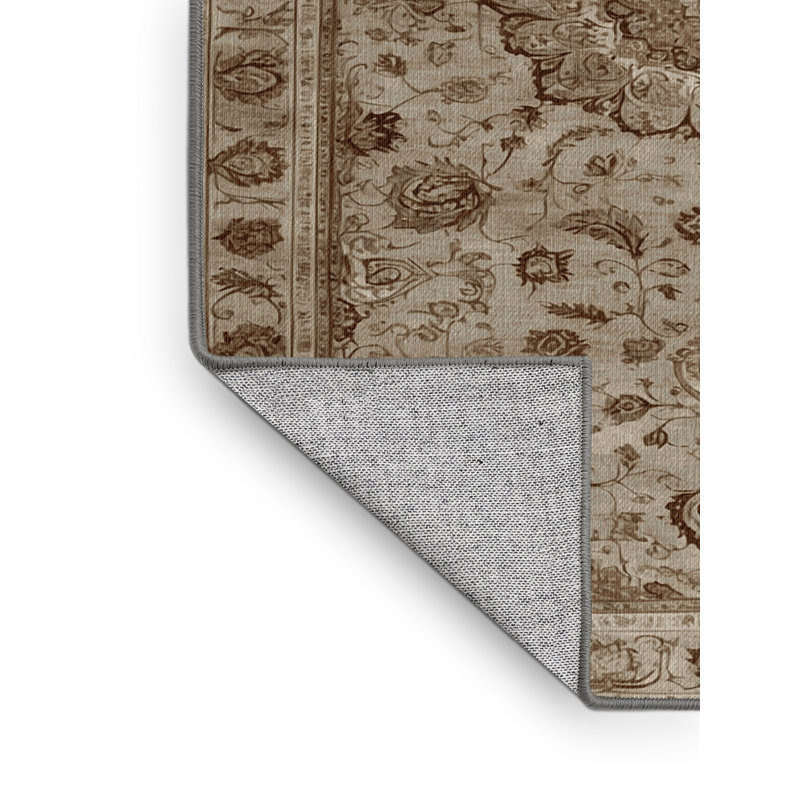 Tapis persan gris lavable à la machine, Rectangle de 5 pi x 8 pi