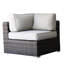 Fauteuil d'angle modulaire brun pour l'extérieur avec coussins, conception modulaire et coin prêt à l'emploi: housses amovibles lavables, légèrement inclinées, fabrication