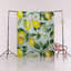 Tapis décoratif moderne à motif de branches d'arbre et de citron bleu clair-219429586