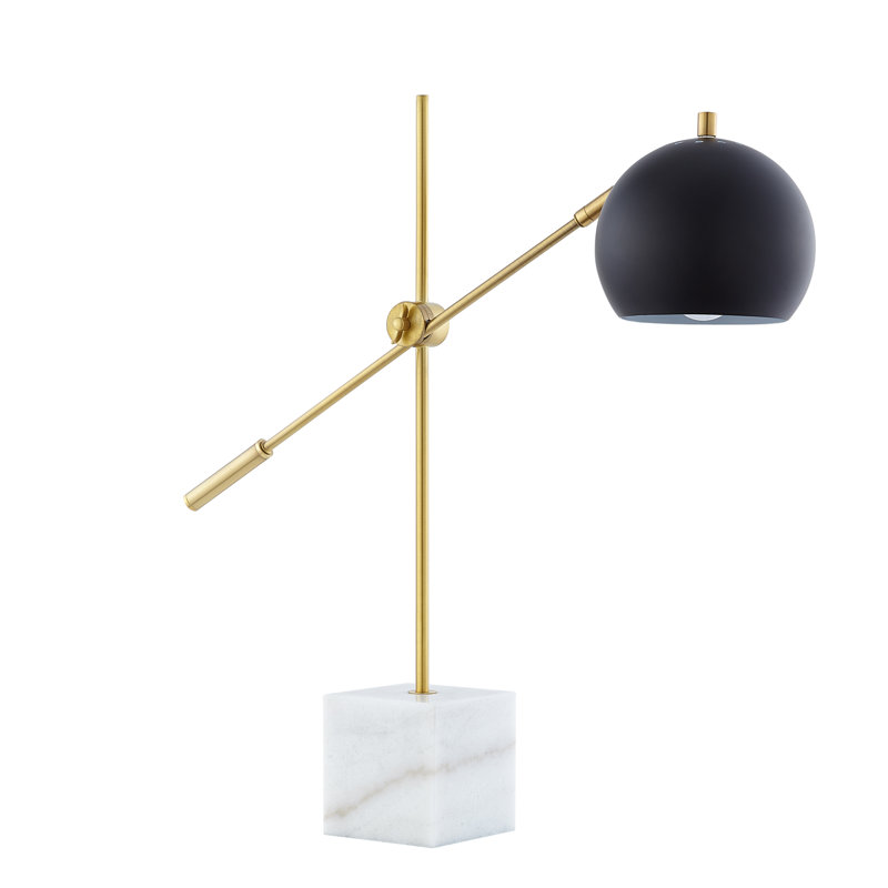 Lampe de bureau en métal Grabriela, Noir, Blanc