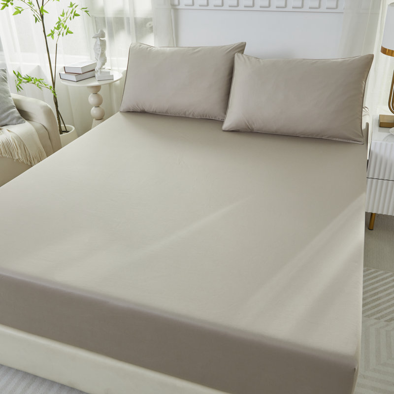 3pcs 600 TC Egyptian-Quality Cotton Fitted Sheet Set, (1*Fitted Sheet + 2*Pillowcases, Without Core), Deep Pocket Up to 37" Luxury Hotel-Grade Silky Fitted Sheet Bedding Set, Soft Breathable And Skin-Friendly Bed Sheets, For Christmas and New Year Gift