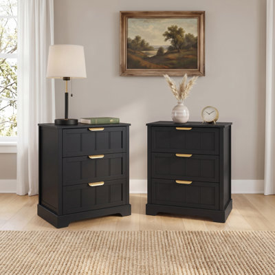 Aideen Wooden 23.6" W 3-Drawer Nightstand