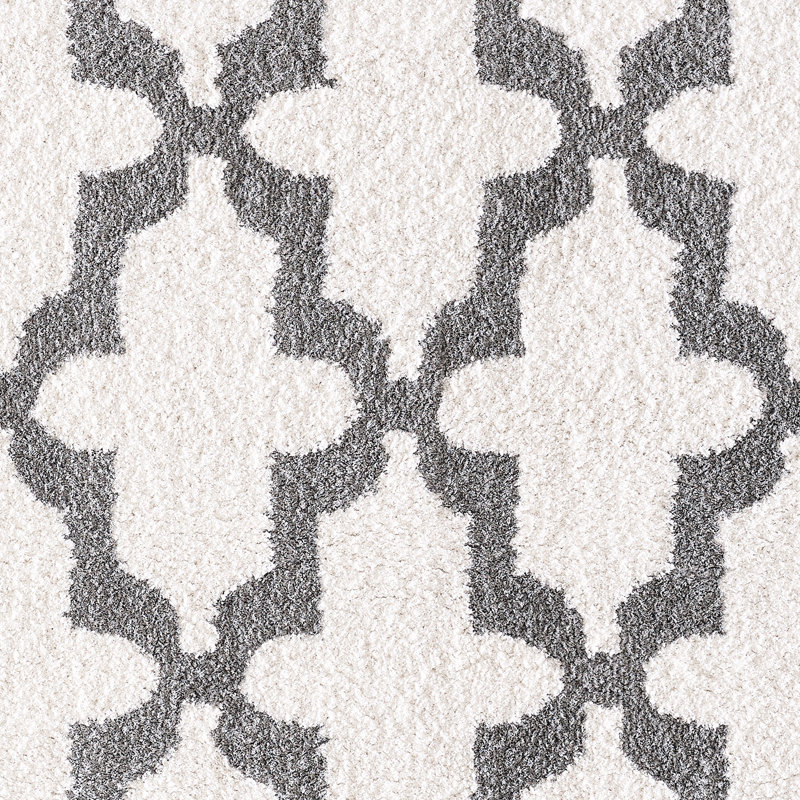Tapis blanc/argenté Kempf, Rectangle 9 pi 2 po x 12 pi 10 po