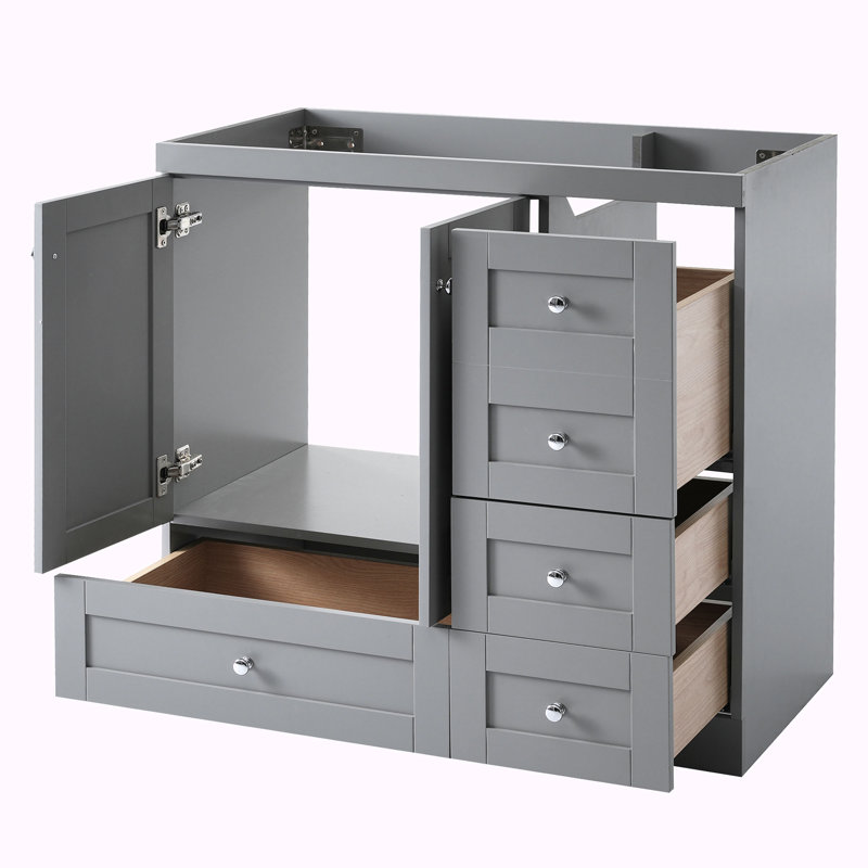 Base de meuble-lavabo simple 35 po seulement, Gris