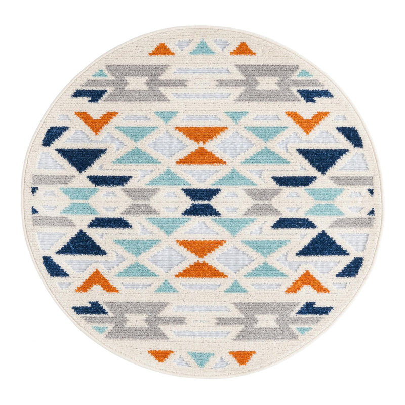 Tapis intérieur / extérieur pour enfants Aceves, Rond 3 pi 3 po
