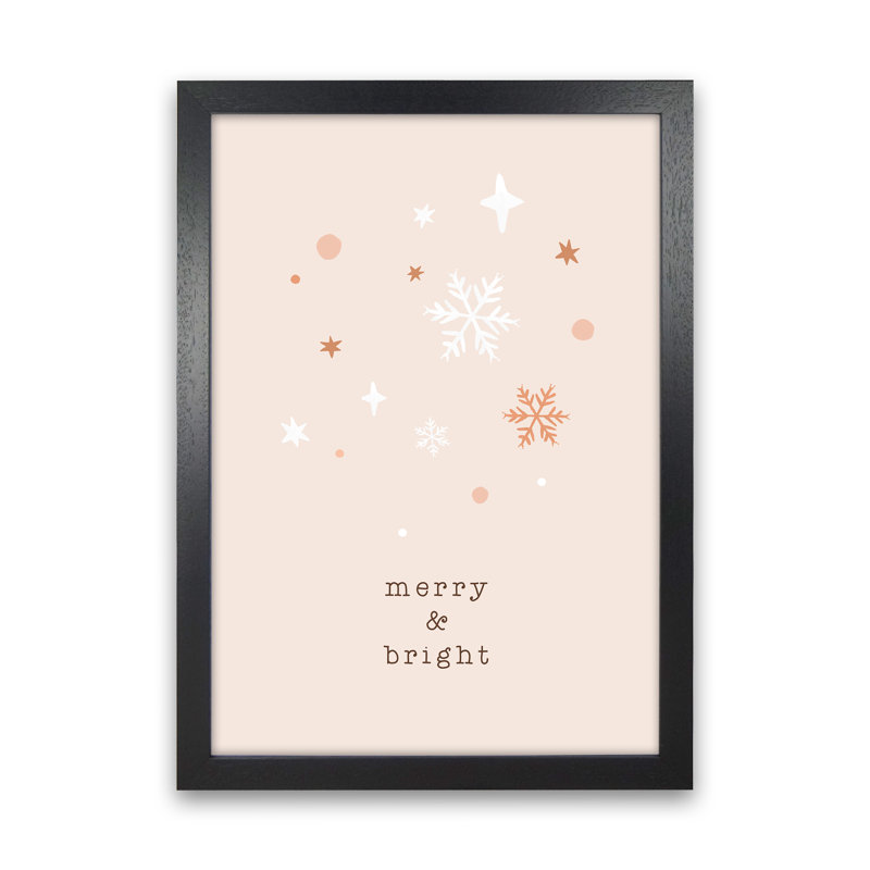 Merry & Bright - Print, Black Framed, 46cm H x 34cm W x 3cm D
