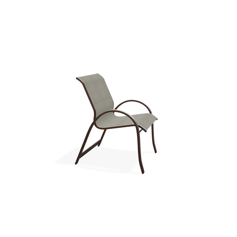 Aruba Stacking Patio Dining Armchair, Kona