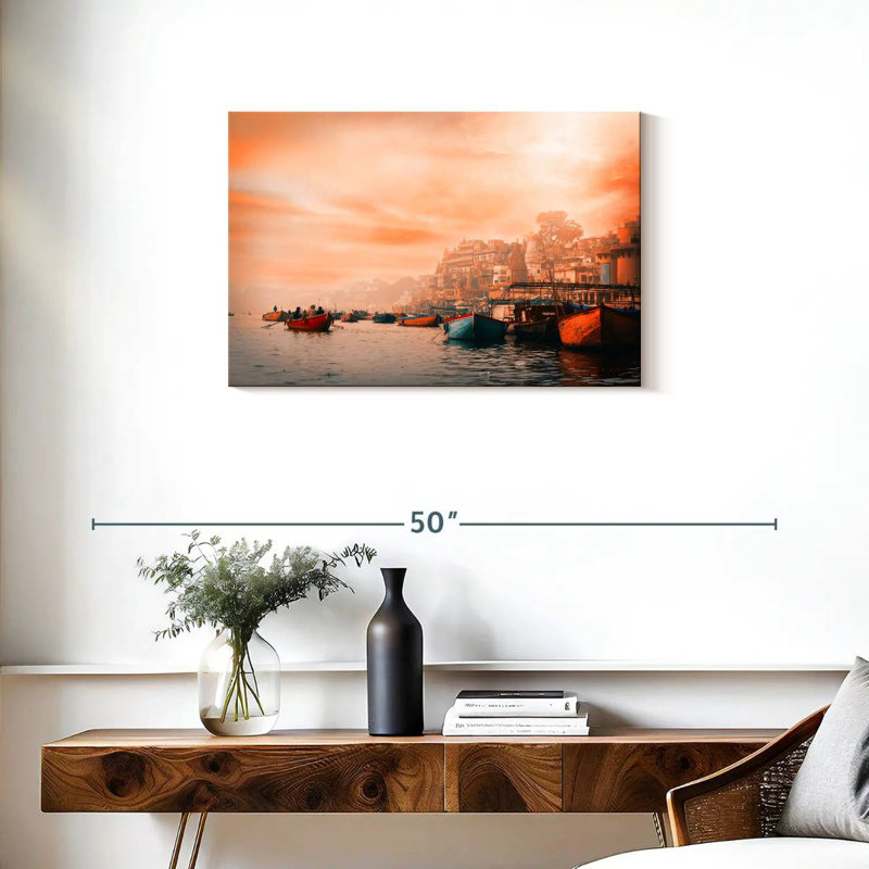 Ravi Varanasi And Ganges River, 20" H x 30" W