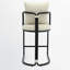 Tabouret de comptoir en chenille 26 po avec dossier et structure en métal, chaises de bar rembourrées modernes pour îlot de cuisine-2035288884-2035288886