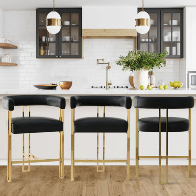 Ensemble de 3 tabourets de comptoir de luxe en simili cuir 25 po Mair