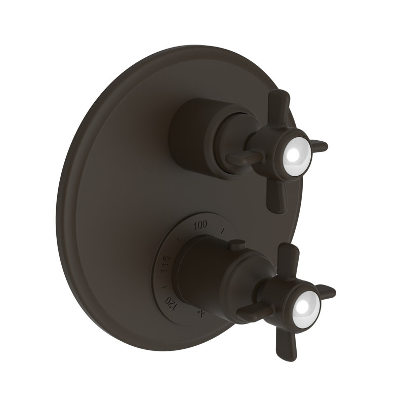 Fairfield 1/2" Round Thermostatic Trim Plate With Handle, Oil Rubbed Bronze